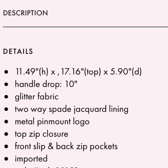 NWT Kate spade black lola sparkle glitter tote - Picture 10 of 10